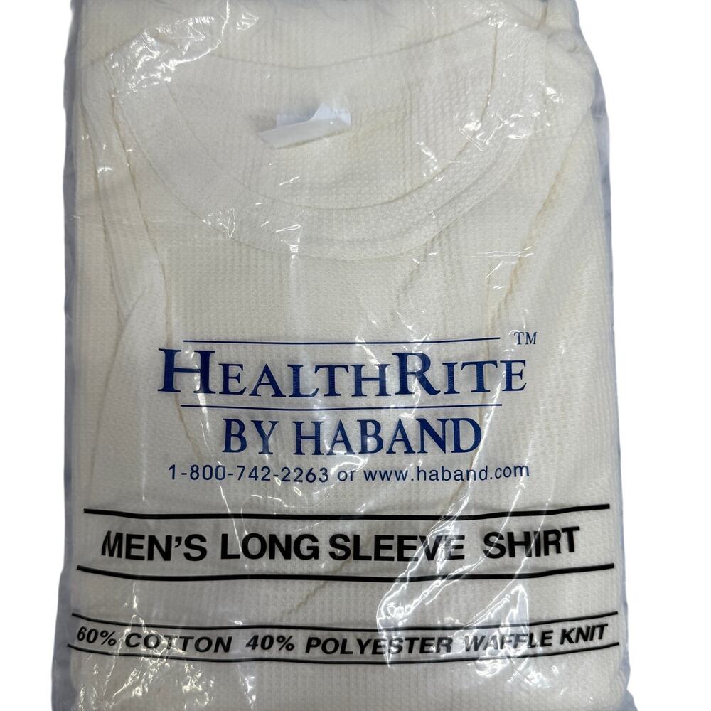 Healthrite by Haband Men's Long Sleeve Thermal Shirt Size L Off White New